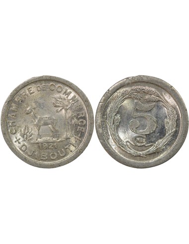 Djibouti Chambre de Commerce 5 centimes Aluminium 1921 A Paris