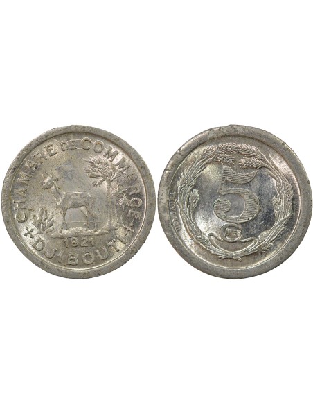 Djibouti Chambre de Commerce 5 centimes Aluminium 1921 A Paris