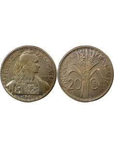 Indo-Chine Fr. 20 centième Or nordic 1941 S San Francisco