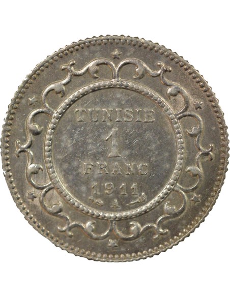Tunisie Naceur Bey 1 franc Argent 1911 A - Paris