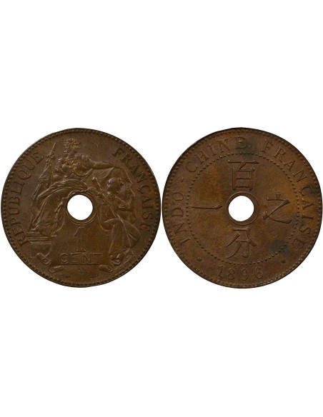 Indo-Chine Fr. 1 centième Bronze 1896 A - Paris
