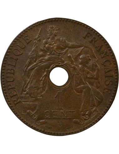 Indo-Chine Fr. 1 centième Bronze 1896 A - Paris