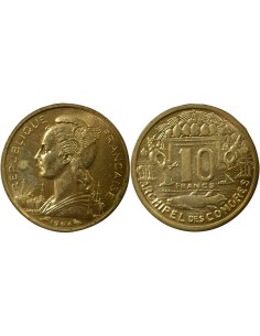 Comores 10 francs Bronze-Alu 1964 A Paris