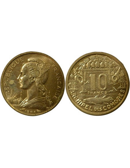 Comores 10 francs Bronze-Alu 1964 A Paris