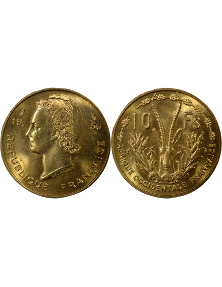 Afrique de l'Ouest 10 francs Bronze-Alu 1956 A Paris