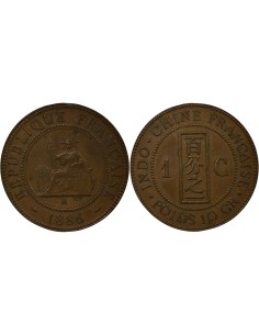 Indo-Chine Fr. 1 centième Bronze 1886 A - Paris