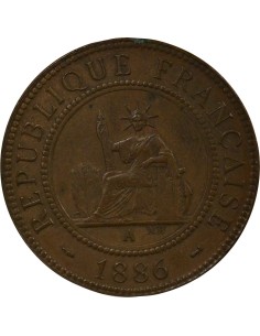 Indo-Chine Fr. 1 centième Bronze 1886 A - Paris 2