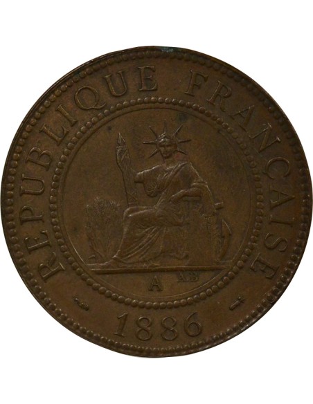 Indo-Chine Fr. 1 centième Bronze 1886 A - Paris