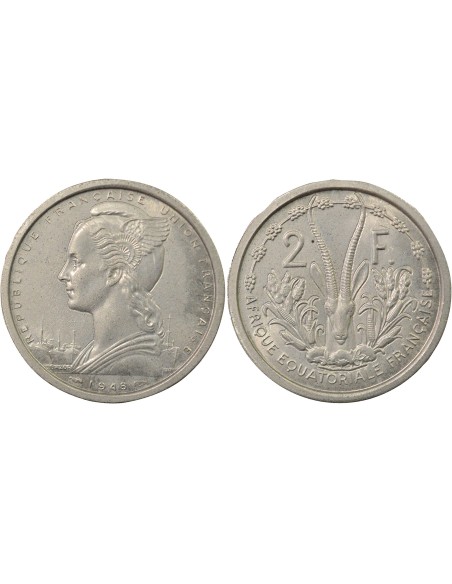 Etats de l'Afrique Equatoriale 2 francs Aluminium 1948 A Paris