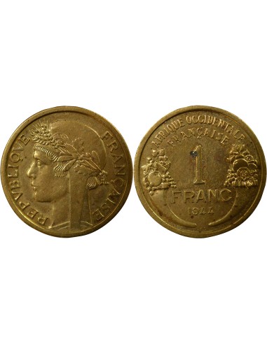 Afrique de l'Ouest 1 franc Bronze-Alu 1944 Londres