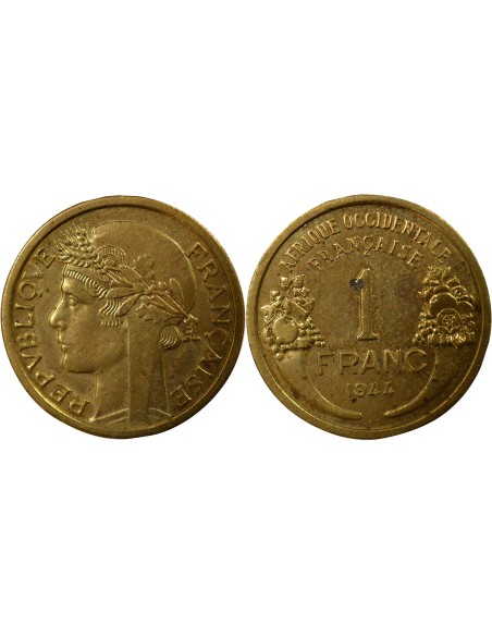 Afrique de l'Ouest 1 franc Bronze-Alu 1944 Londres