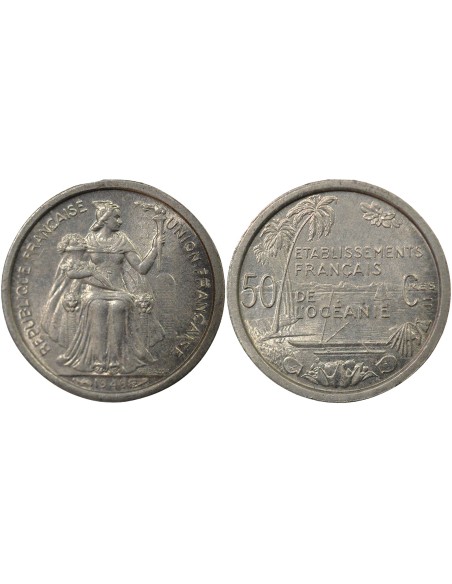 Océanie Française Liberté assise 50 centimes Aluminium 1949 A Paris