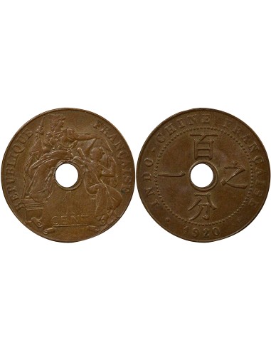 Indo-Chine Fr. 1 centième Bronze 1920 S San Francisco