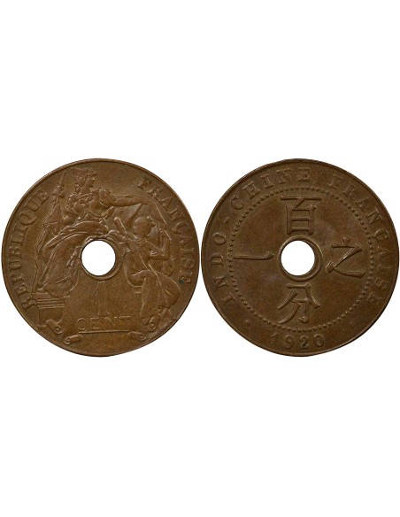 Indo-Chine Fr. 1 centième Bronze 1920 S San Francisco