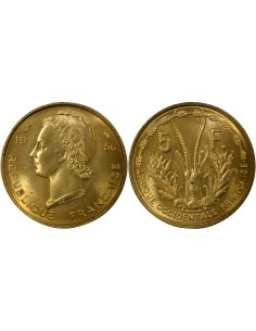 Afrique de l'Ouest 5 francs Bronze-Alu 1956 A Paris
