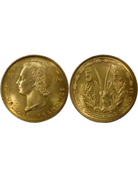 Afrique de l'Ouest 5 francs Bronze-Alu 1956 A Paris