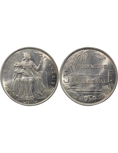 Polynésie Fr. 5 francs Aluminium 1977 A Paris