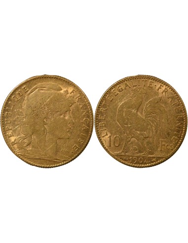 Coq 10 francs Or 1907 A Paris