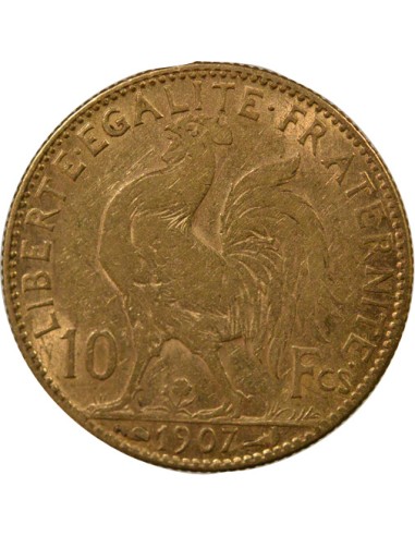 Coq 10 francs Or 1907 A Paris