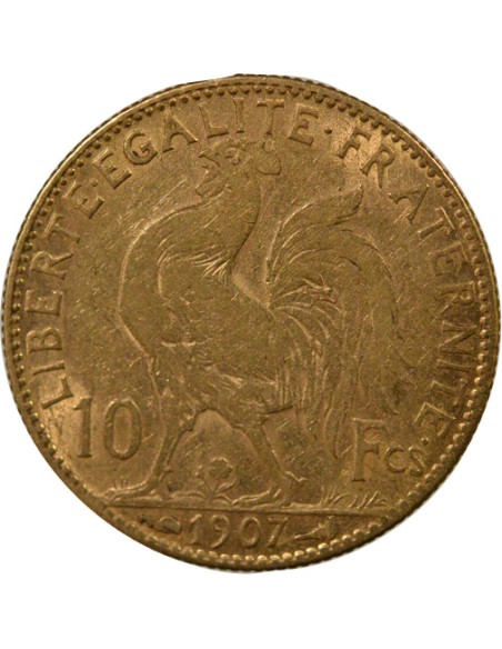 Coq 10 francs Or 1907 A Paris