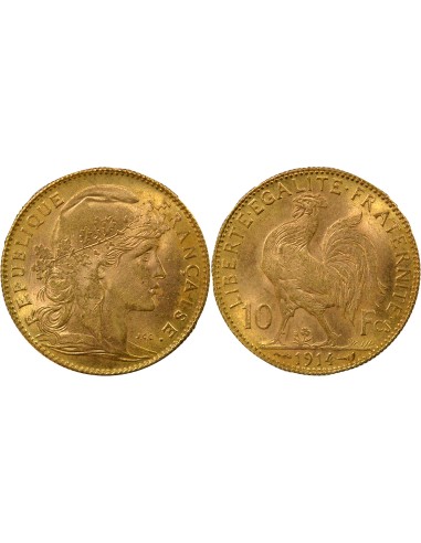 Coq 10 francs Or 1914 A Paris