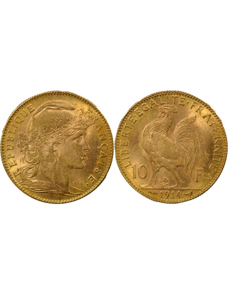 Coq 10 francs Or 1914 A Paris