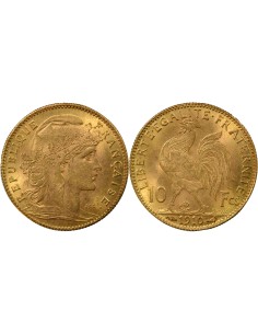 Coq 10 francs Or 1910 A Paris