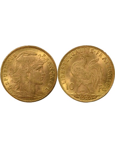 Coq 10 francs Or 1910 A Paris