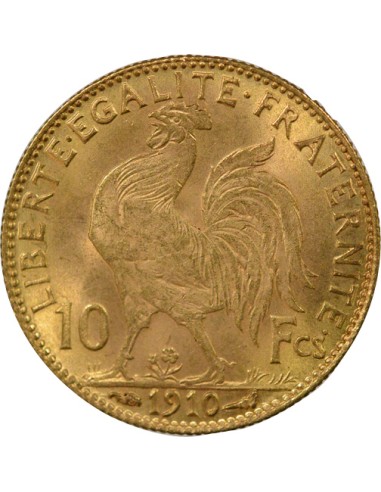 Coq 10 francs Or 1910 A Paris