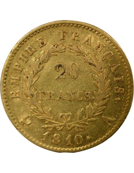 Roi d'Italie Empire 20 francs Or 1810 A - Paris