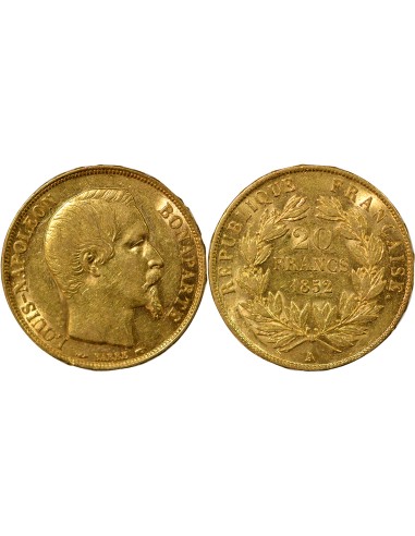 Bonaparte Charles Louis Napoléon (Napoléon III) 20 francs Or 1852 A - Paris