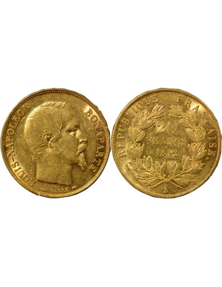 Bonaparte Charles Louis Napoléon (Napoléon III) 20 francs Or 1852 A - Paris