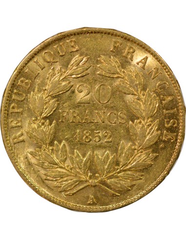 Bonaparte Charles Louis Napoléon (Napoléon III) 20 francs Or 1852 A - Paris