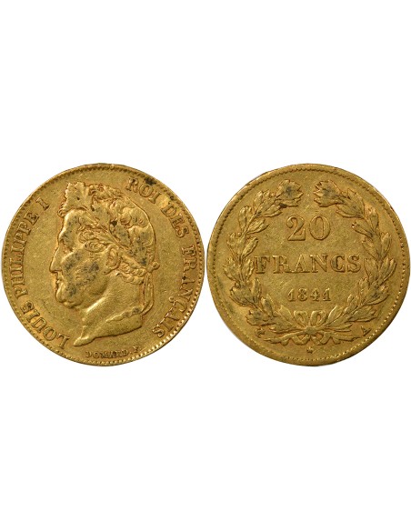 Louis-Philippe Ier Domard 20 francs Or 1841 A - Paris