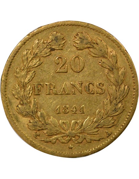 Louis-Philippe Ier Domard 20 francs Or 1841 A - Paris