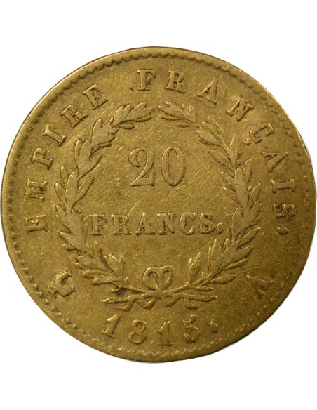 Roi d'Italie 100 Jours 20 francs Or 1815 A - Paris