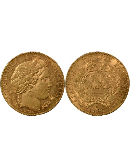IIIe République 10 francs Or 1896 A - Paris