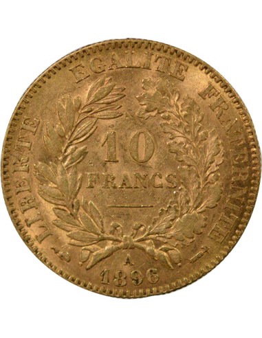 IIIe République 10 francs Or 1896 A - Paris