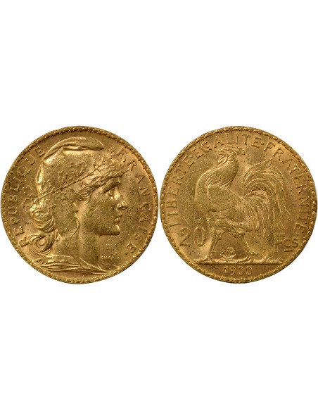 Coq 20 francs Or 1900 A Paris