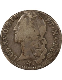Louis XV au Bandeau 1 écu Argent 1757 Pau (Vache) 2
