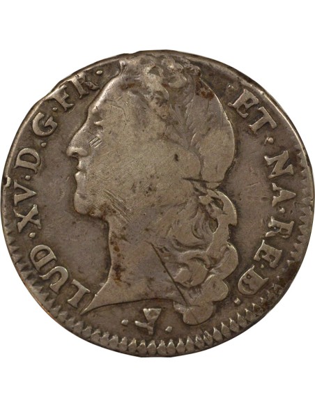 Louis XV au Bandeau 1 écu Argent 1757 Pau (Vache)