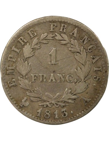 Roi d'Italie Empire 1 franc Argent 1813 A - Paris