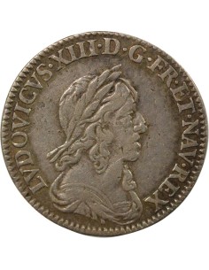 Louis XIII 2e Buste de Warin 1/12 écu Argent 1643 A - Paris 2