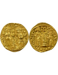 Empire Byzantin Constant II Héraclius Classe VI 1 solidus Or 661-663 Constantinople