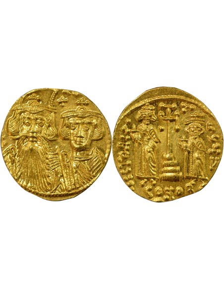 Empire Byzantin Constant II Héraclius Classe VI 1 solidus Or 661-663 Constantinople