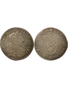 Louis XIV Au Buste juvénile 1/12 ecu Argent 1660 N Montpellier