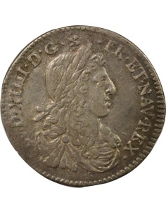 Louis XIV Au Buste juvénile 1/12 ecu Argent 1660 N Montpellier 2