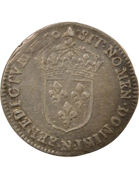Louis XIV Au Buste juvénile 1/12 ecu Argent 1660 N Montpellier