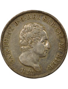 Sardaigne Charles-Félix 5 lire Argent 1829 CL Gênes 2