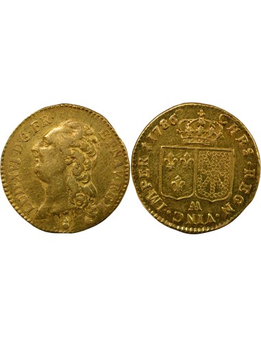 Louis XVI A la Tête nue 1 louis d'or Or 1786 AA Metz